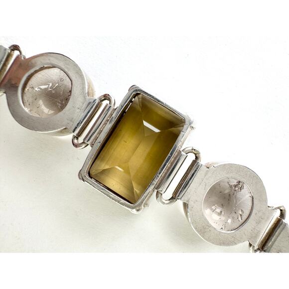 Lemon Quartz Stunning Bracelet Handmade Sterling Silver Rutile Quartz - Picture 5 of 10